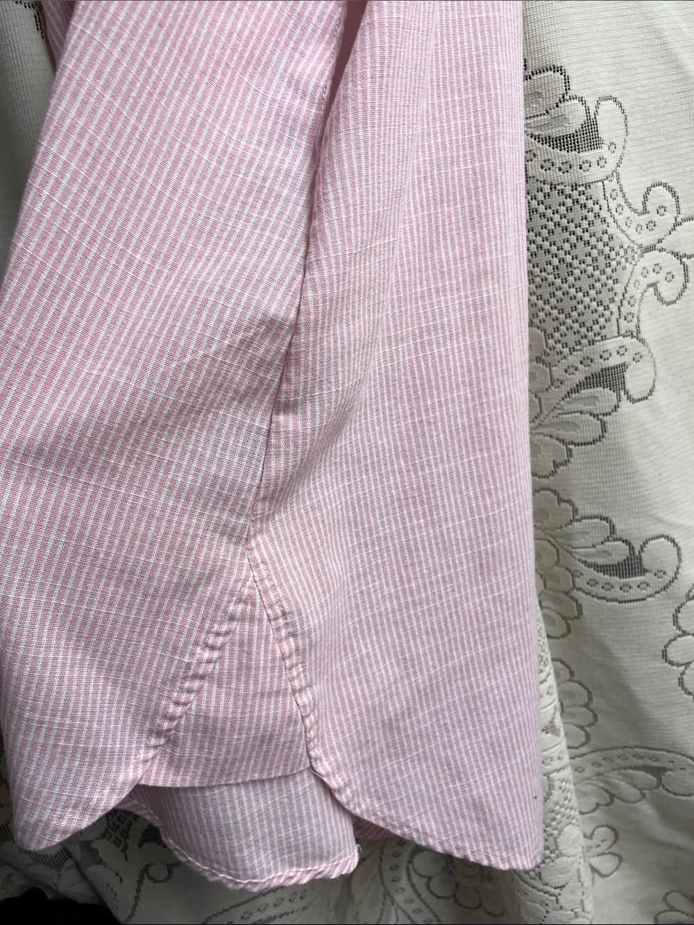 Mlle Gabrielle Pink and White Striped Sleeveless Shirt Dress with Pockets Size M - Picture 5 of 9